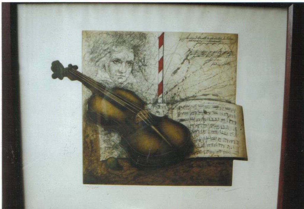 Nolte Udo Mozart Radierung 80-65 cm