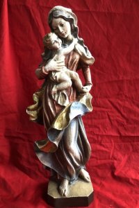 Maria mit Kind Lindenholz Skulptur