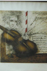 Nolte Udo Mozart Radierung 80-65 cm