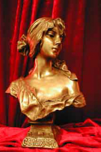 Frauenbüste CENDRILLON  Bronze Jugendstil