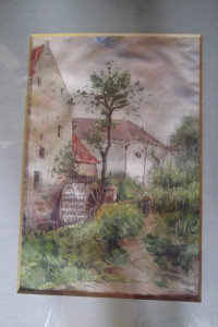 P.Meyer Am alten Wasserrad Aquarell 32-50cm