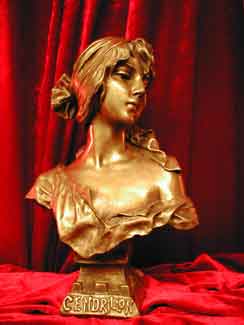 Frauenbüste CENDRILLON  Bronze Jugendstil