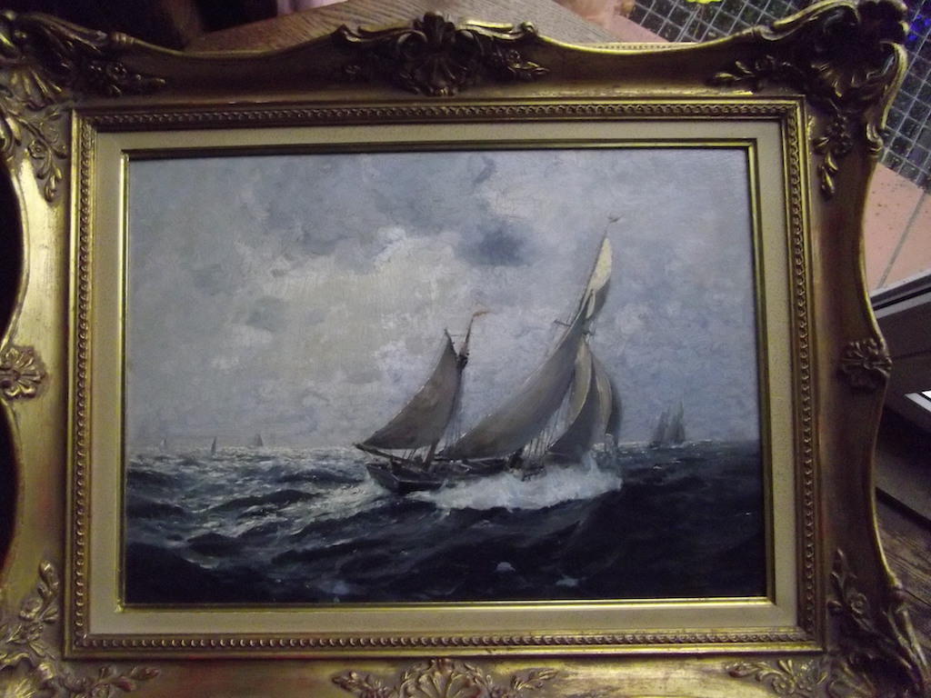Segelschiffe Neumann Emil 1842 48-35cm Öl auf Leinwand
