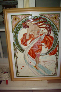 Jugendstil Kachelbild Jugendstil