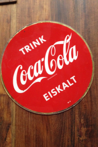 Coca Cola Eiskalt Glasschild