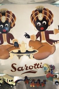Sarotti 2Mohren beim Kakao oval Emailschild